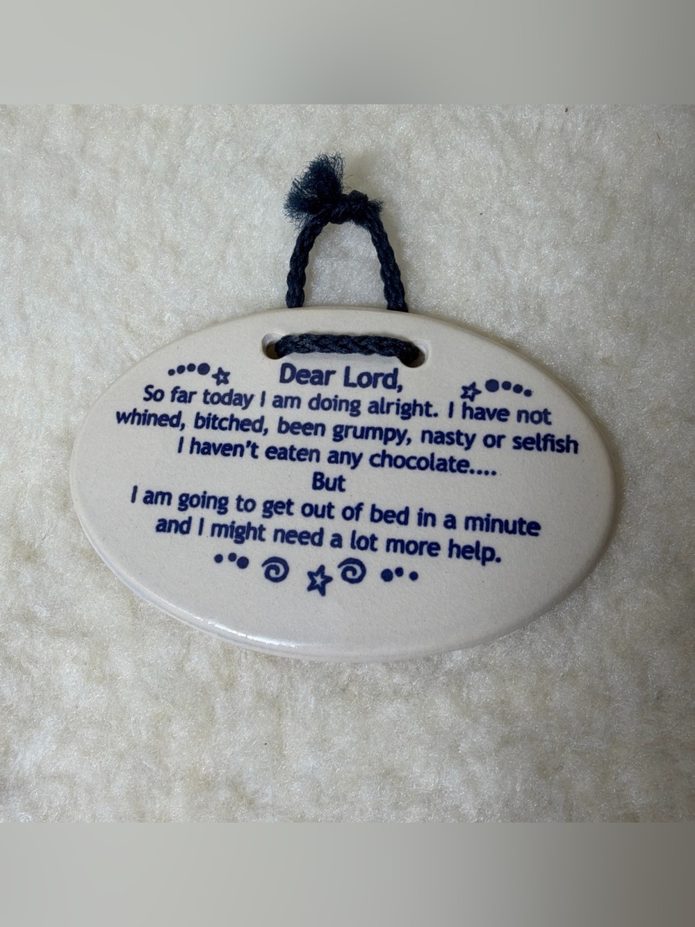Mountain Meadow Pottery Handmade Ceramic Plaque Quote